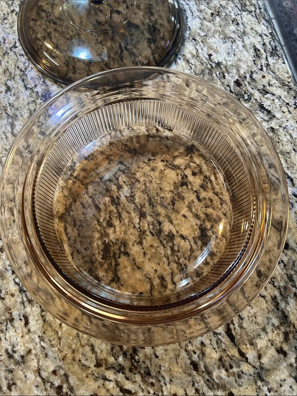 Vision Amber Glass Covered Casserole Dish - Microwave Stovetop Refrigerator Dish